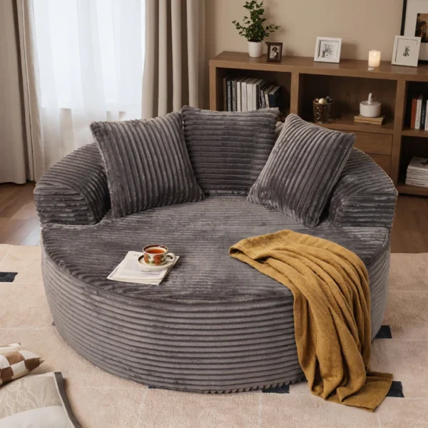O shape couch corduroy sofa