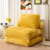 OVIOS Yellow Bean Bag Bed Folding Sofa Bed