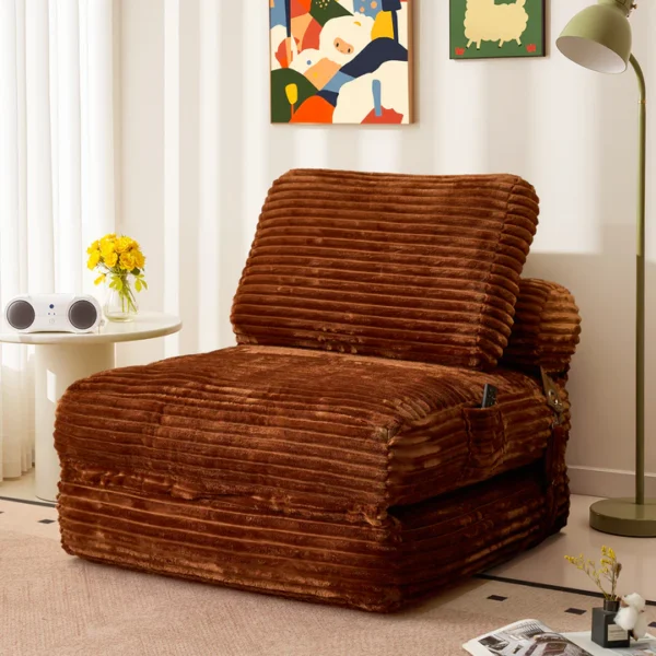 OVIOS brown Bean Bag Bed Folding Sofa